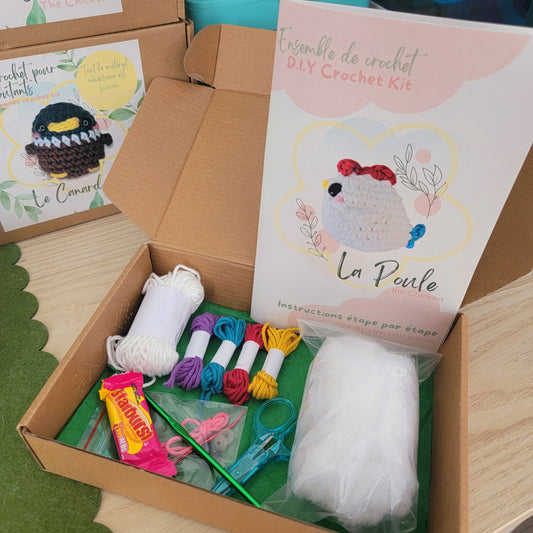 Kit de crochet pour débutant - La poule blanche
